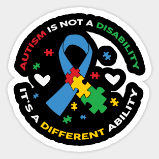 Ribbon Puzzle Autism Awareness Gift for Birthday, Mother's Day, Thanksgiving, Christmas Sticker